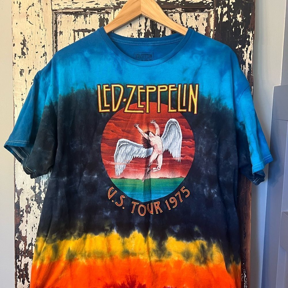 Led Zeppelin Tie-Dye T-Shirt US Tour Retro Men’s Tshirt. Size XL
